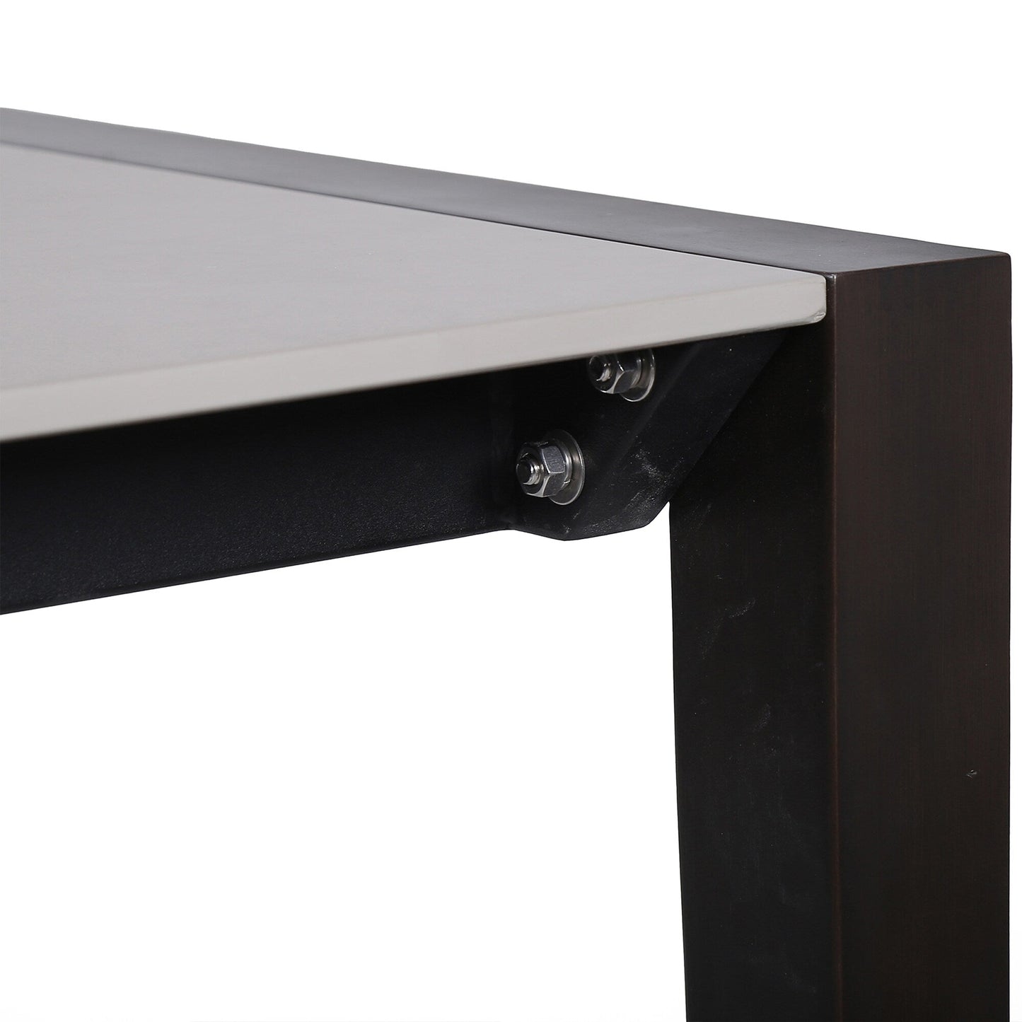 Fineline Indoor Outdoor 80" Rectangle Dining Table in Dark Eucalyptus