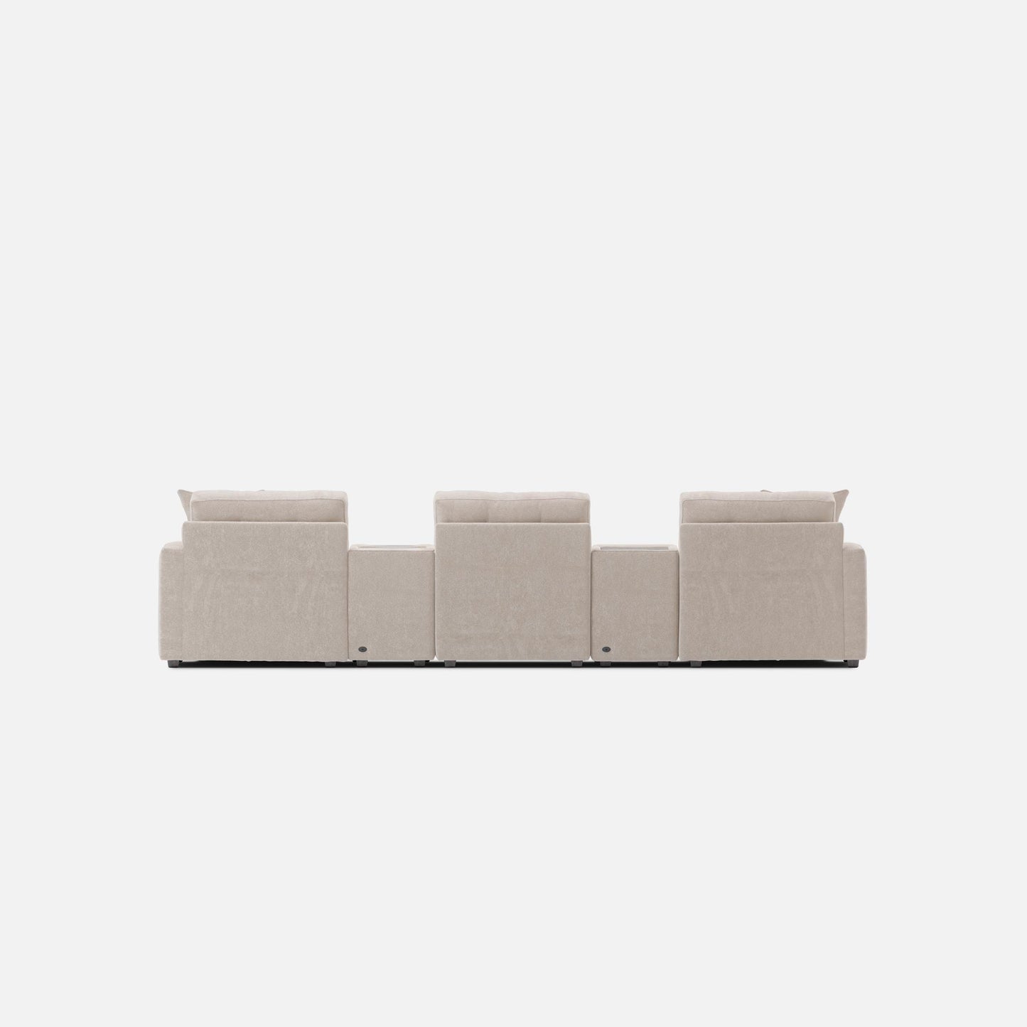 Modular One 5-Piece Theater Sectional With Dual Chaise - Stone