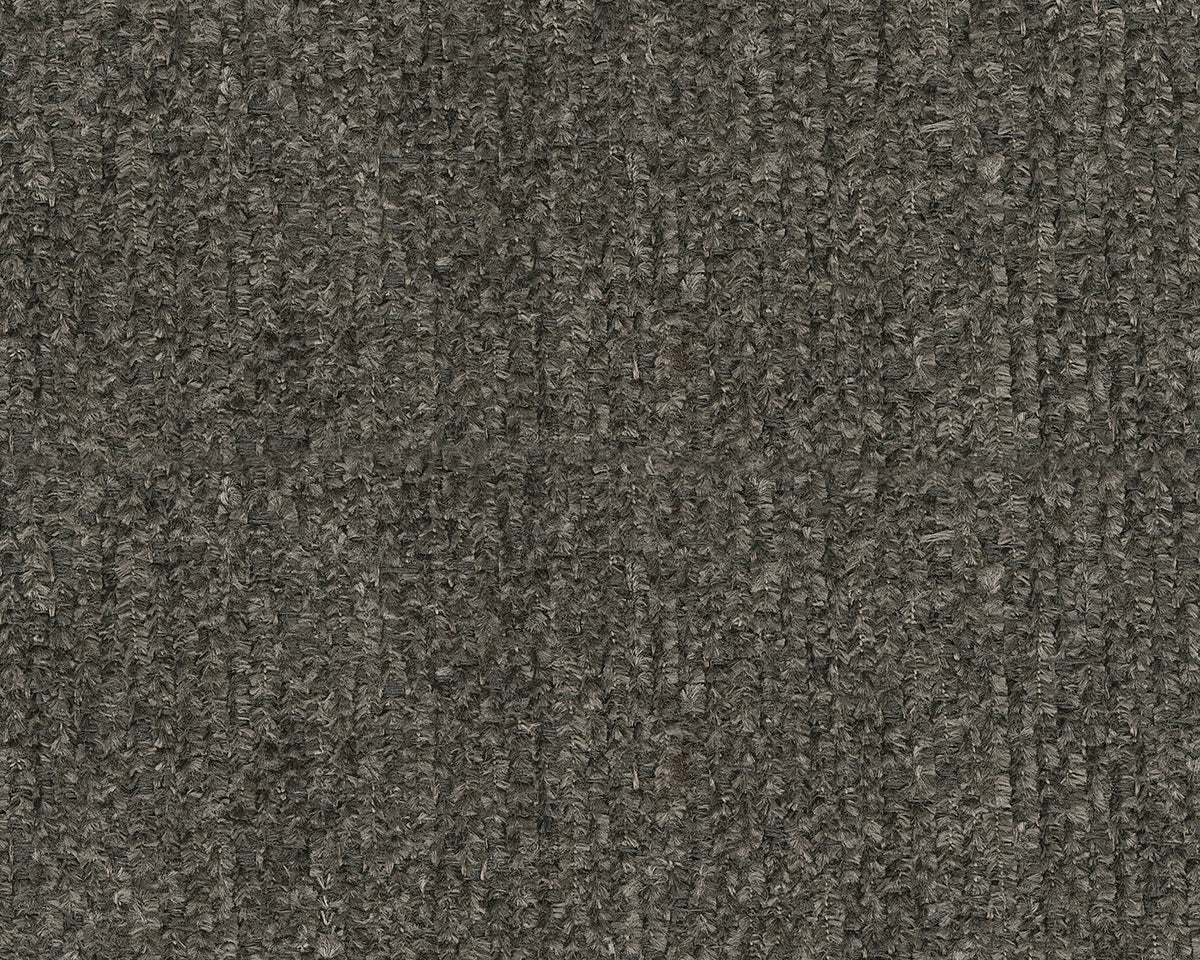 Graphite sectional upholstery fabric swatch with a dark, textured weave.