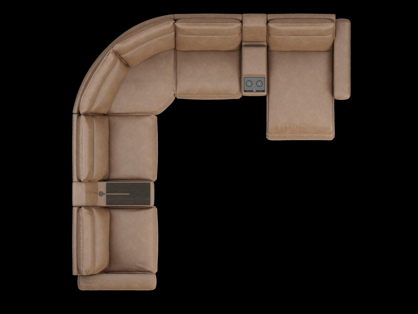 Modular Two Right Arm Facing Power Sectional With Chaise - Saddle