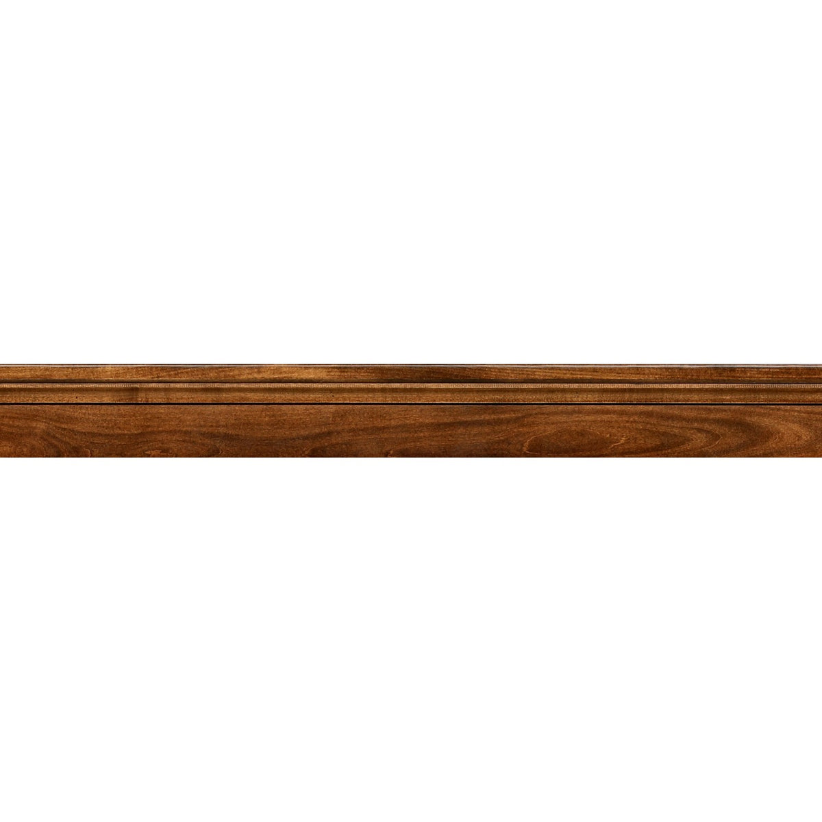 Wood mirror frame trim close-up with horizontal grain detail