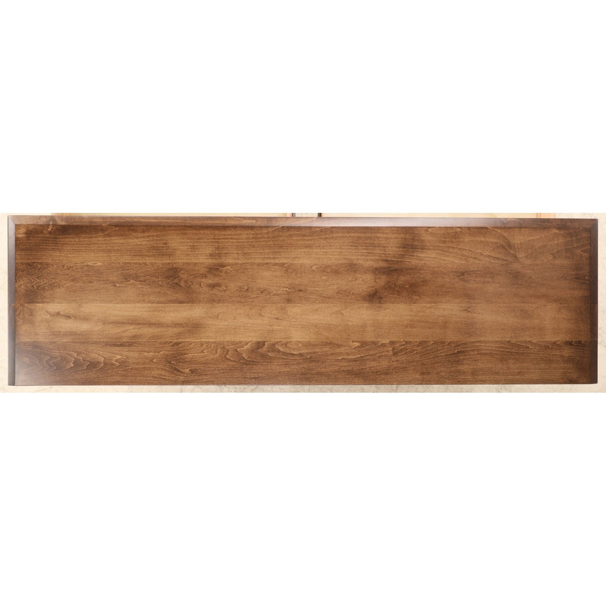 Medium brown wood dresser drawer front panel with horizontal wood grain