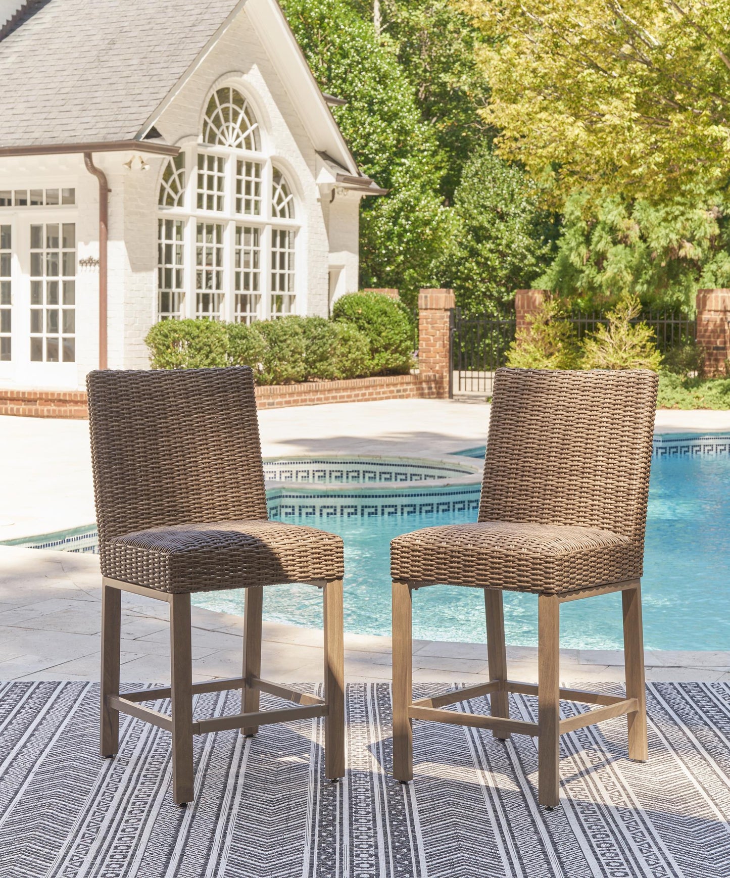 Walton Bridge Outdoor Bar Stool (Set Of 2)