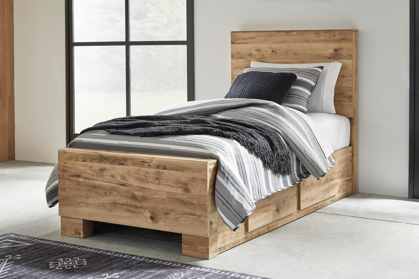 Hyanna Twin Panel Bed With 1 Side Storage