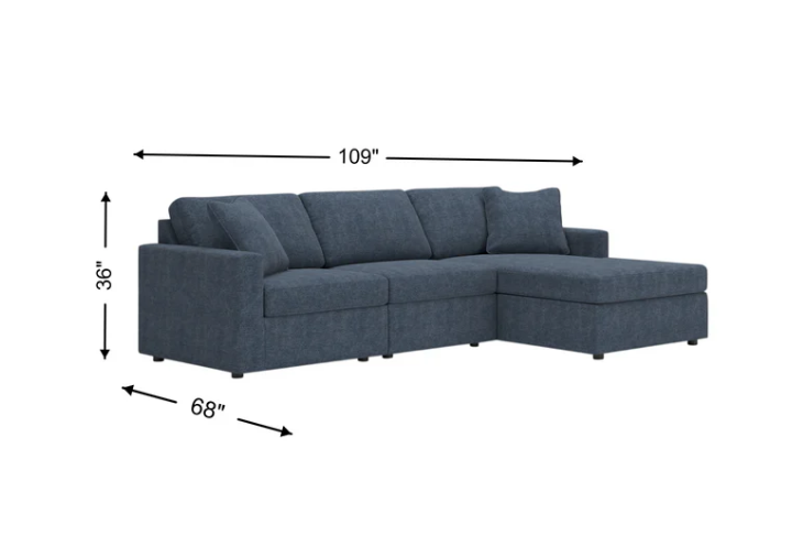 Modmax 3-Piece Sectional Chaise Sofa
