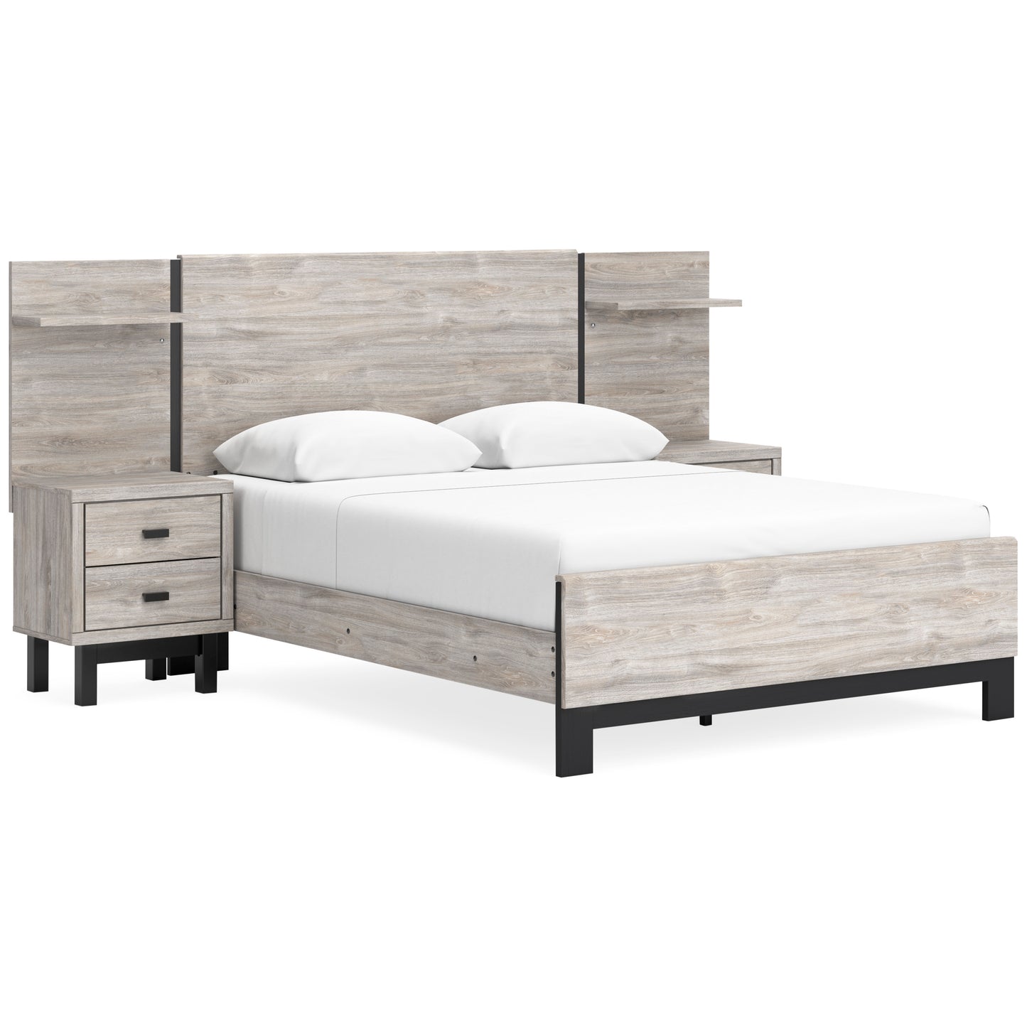 Vessalli Panel Bed with Headboard Extensions