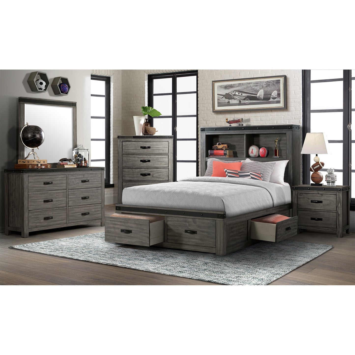 Mason 3-Piece Storage Bedroom Set Full Double