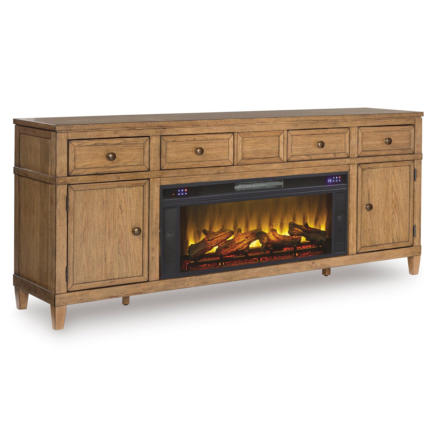 Sharlance 81" TV Stand with Electric Log Fireplace