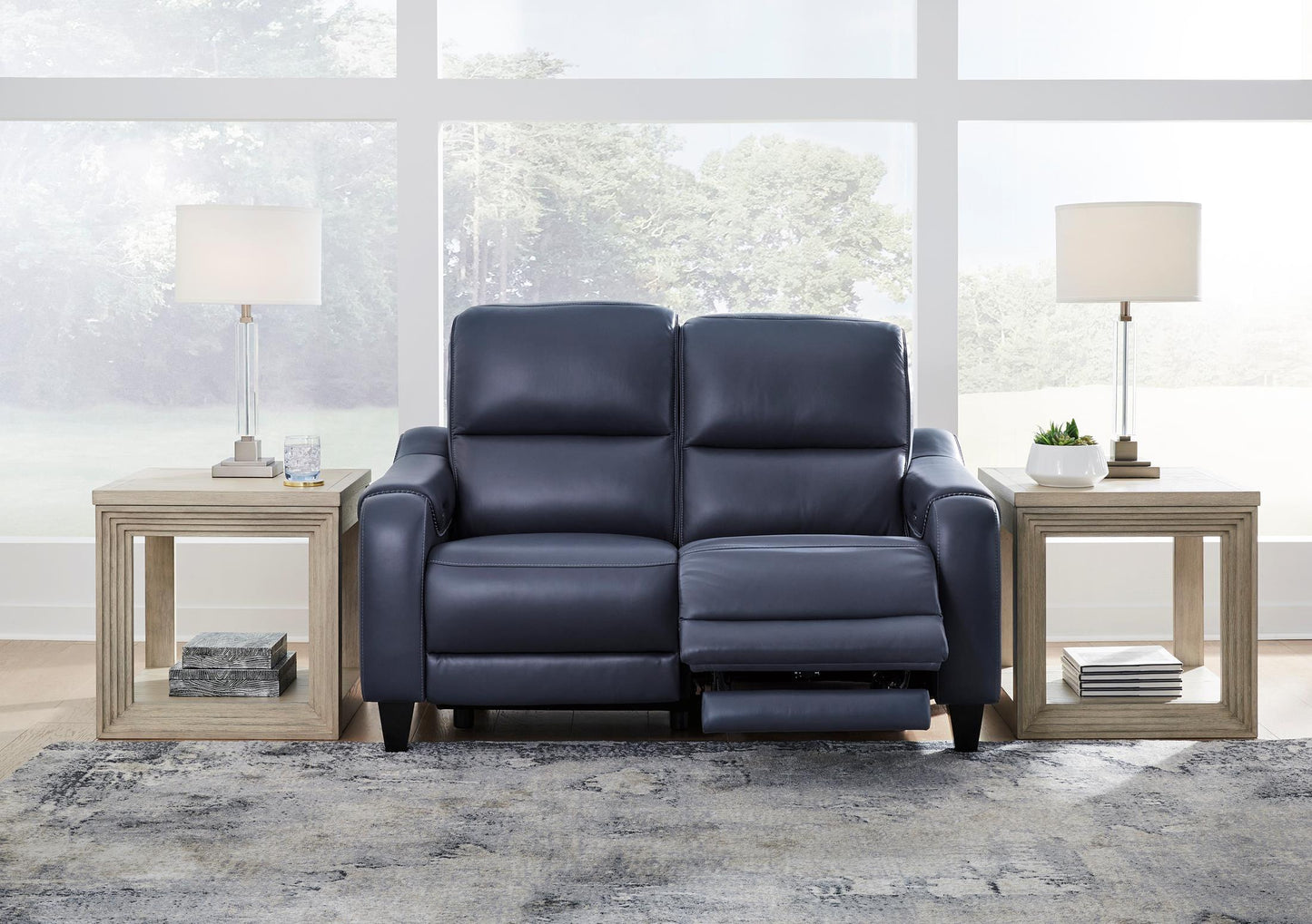 Mercomatic Leather Power Reclining Loveseat