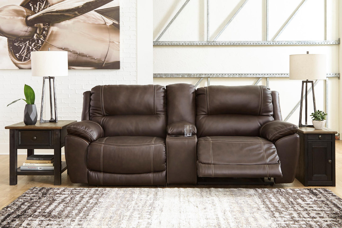 Dunleith 3-Piece Power Reclining Loveseat With Console