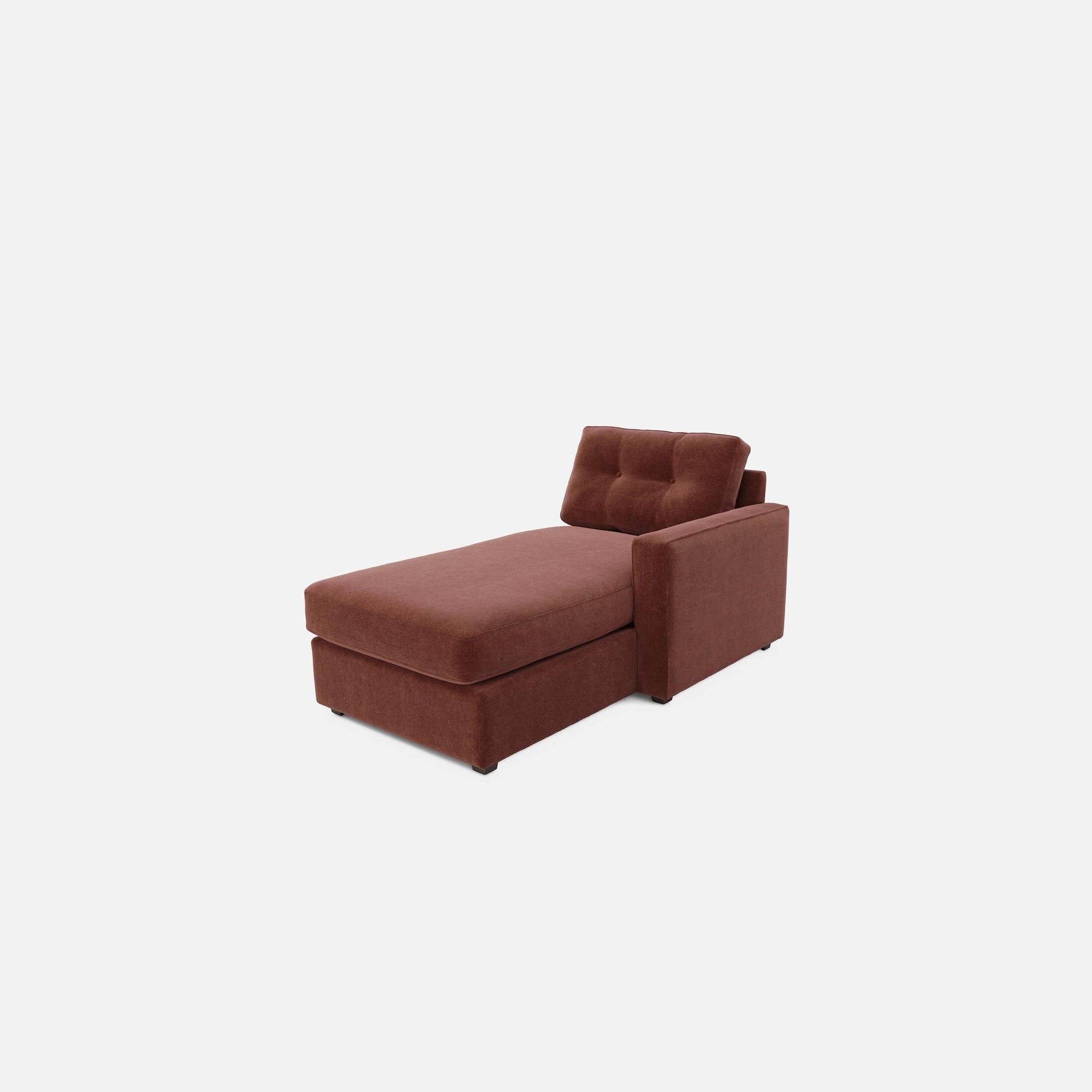 Merlot chaise lounge module with chaise seat and vertical side arm