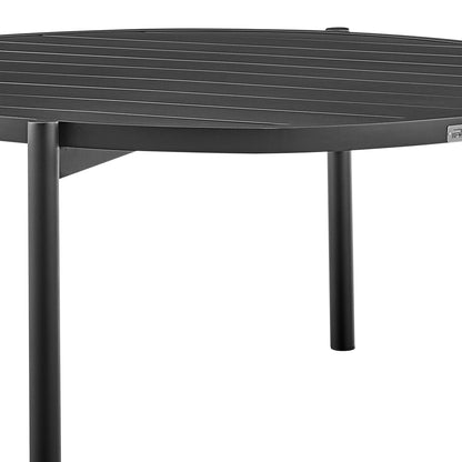 Tiffany Outdoor Patio Round Coffee Table in Black Aluminum