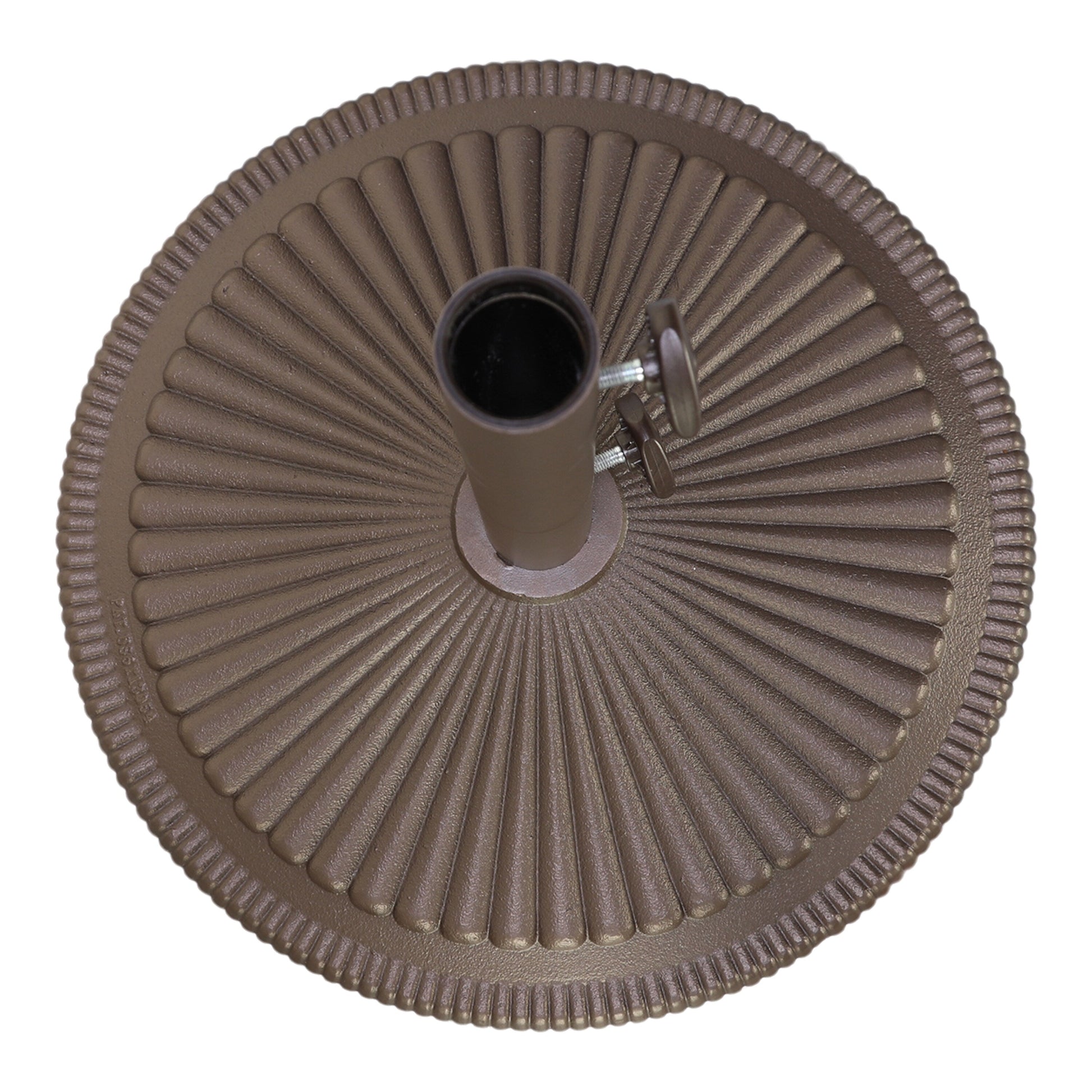 garden treasures brown patio umbrella base 50Lb Bronze Outdoor Umbrella Base – John V Schultz Furniture