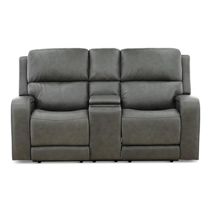 Winslow Leather Power Reclining Console Loveseat