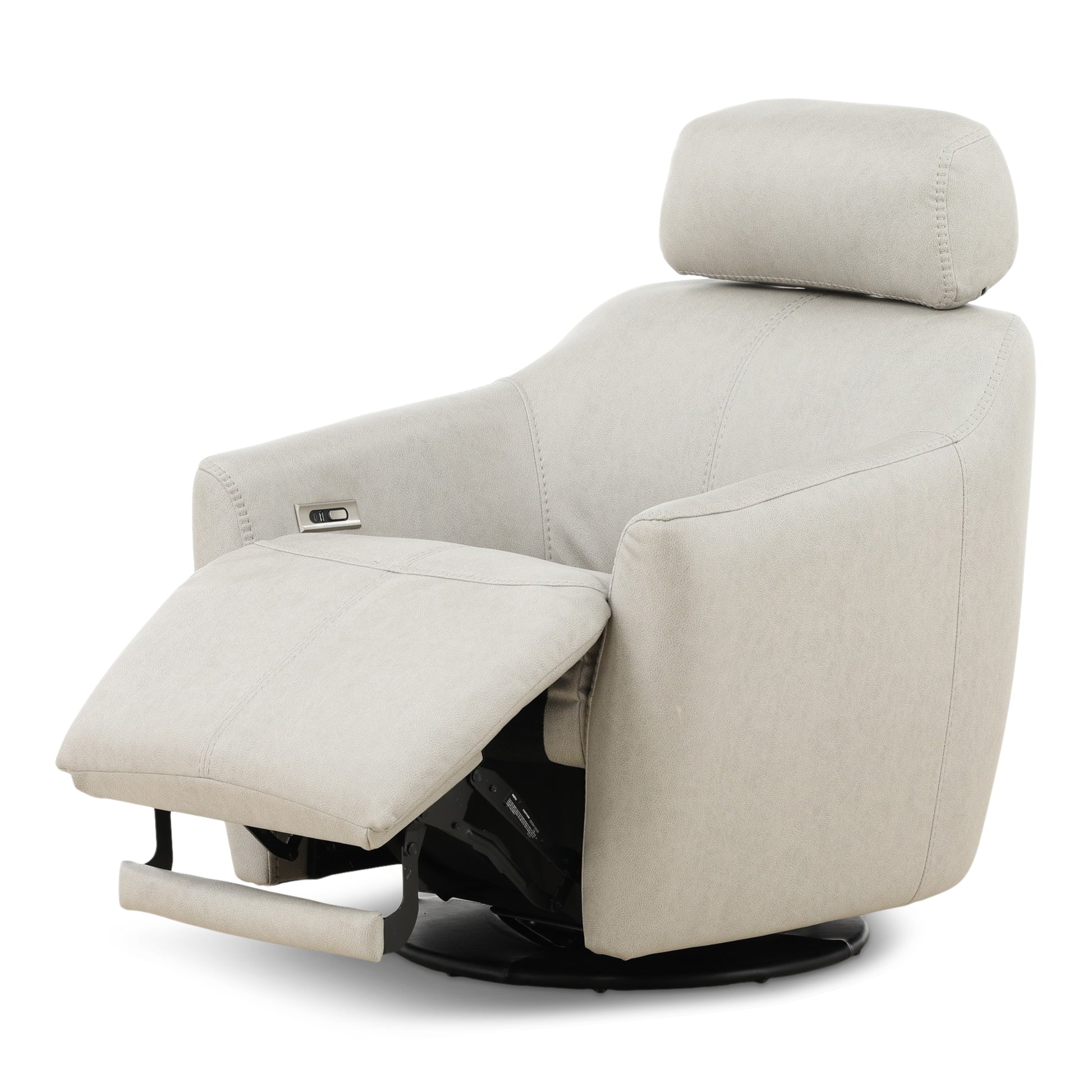 Walden Leather Power Swivel Recliner