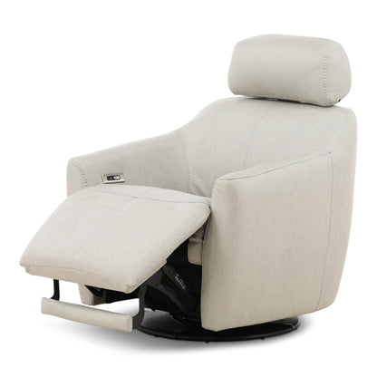 Walden Leather Power Swivel Recliner