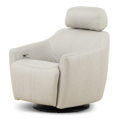Walden Leather Power Swivel Recliner