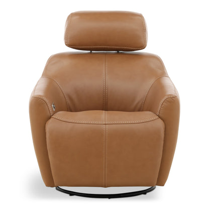 Walden Leather Power Swivel Recliner
