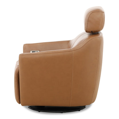 Walden Leather Power Swivel Recliner