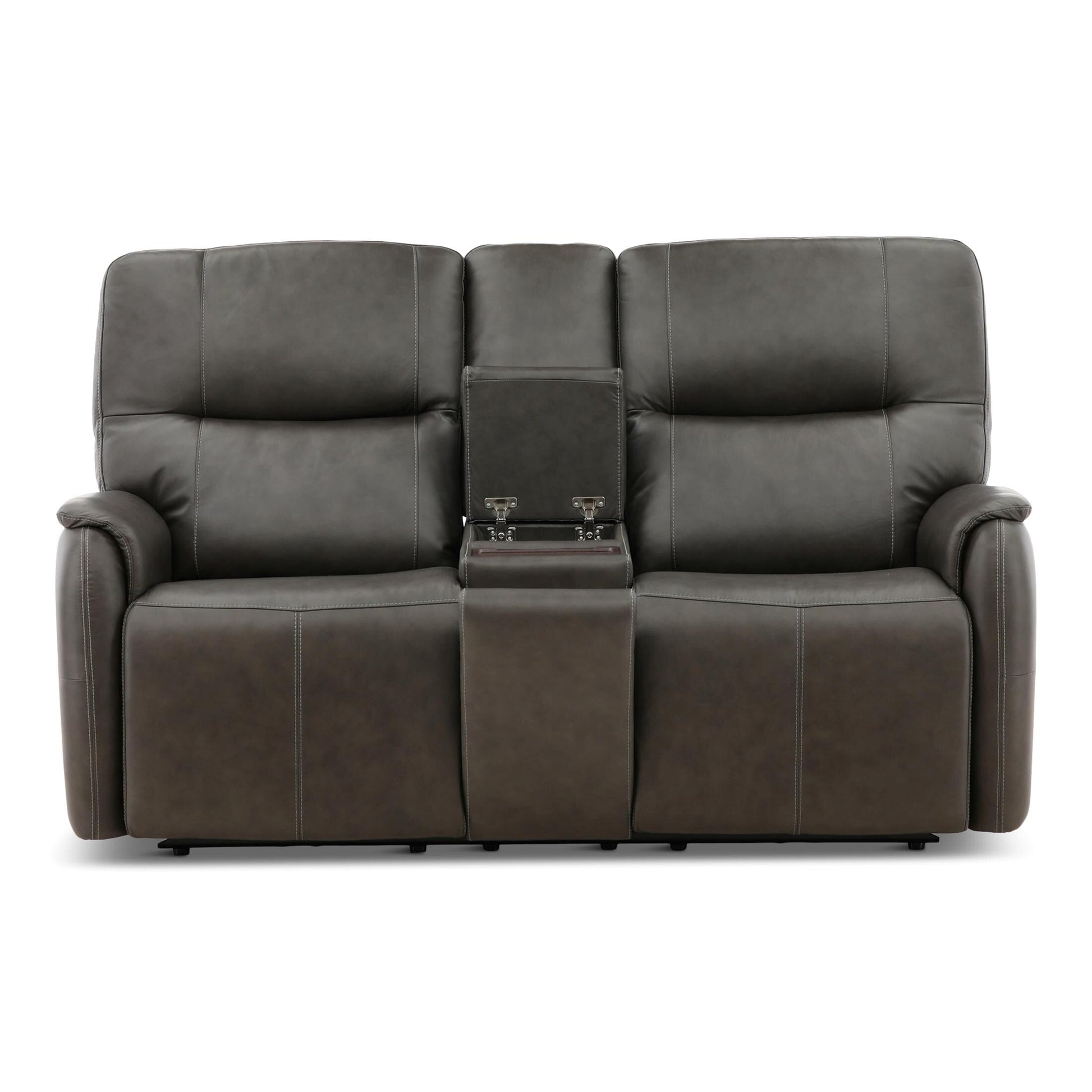 Walker Leather Power Reclining Console Loveseat