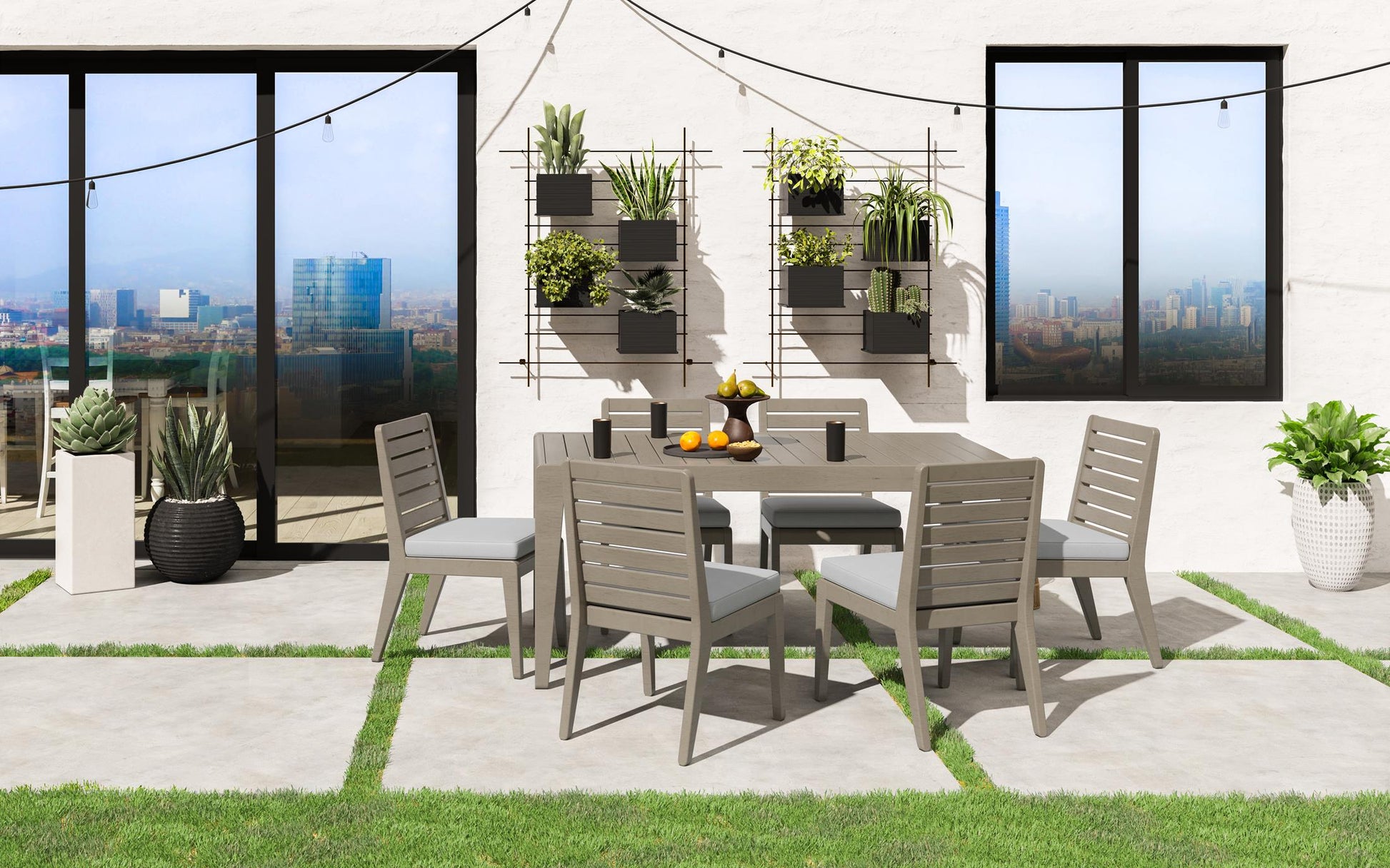 Sustain Outdoor Dining Table and Six Chairs