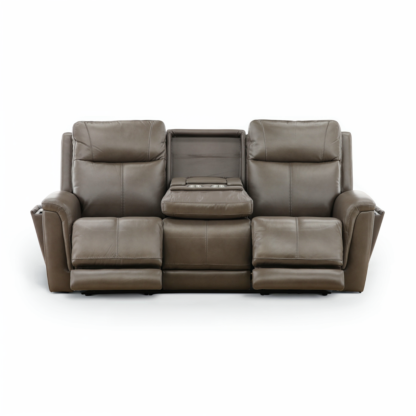 Flexsteel Trey Leather Power Reclining Sofa with Drop-Down Table