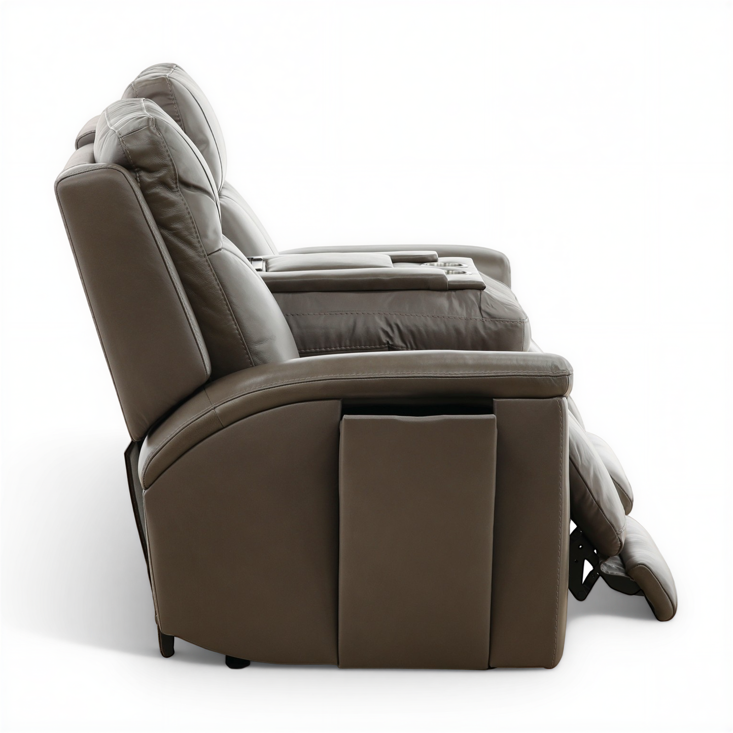 Flexsteel Trey Leather Power Reclining Sofa with Drop-Down Table