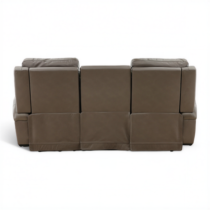 Flexsteel Trey Leather Power Reclining Sofa with Drop-Down Table