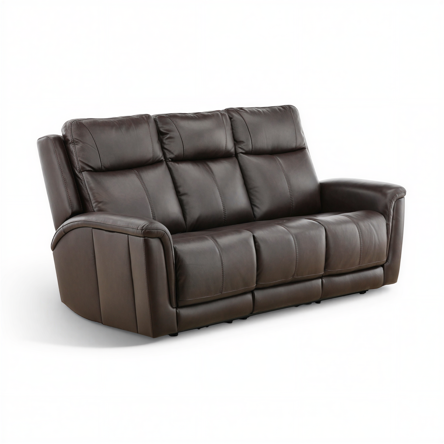Flexsteel Trey Leather Power Reclining Sofa with Drop-Down Table