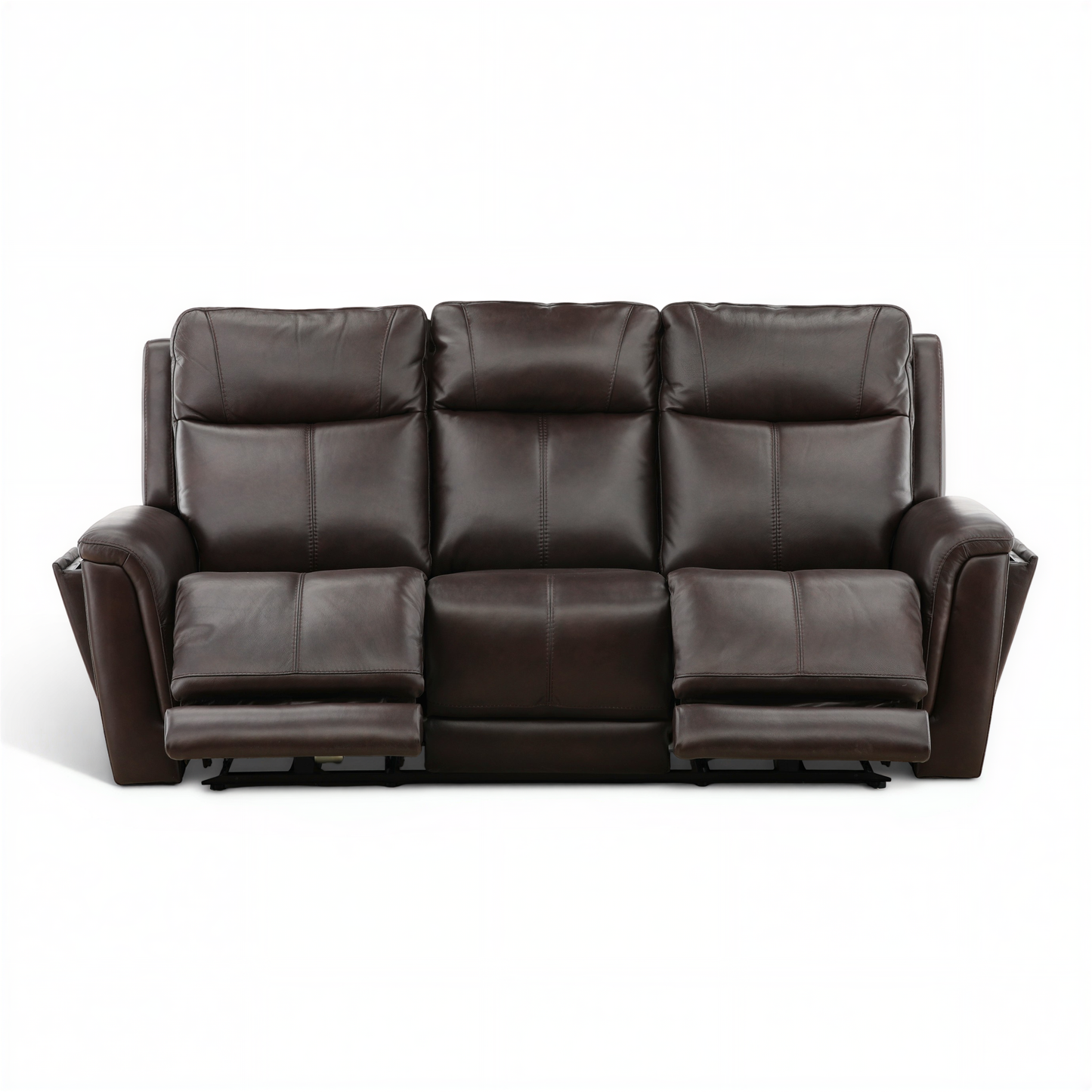 Flexsteel Trey Leather Power Reclining Sofa with Drop-Down Table