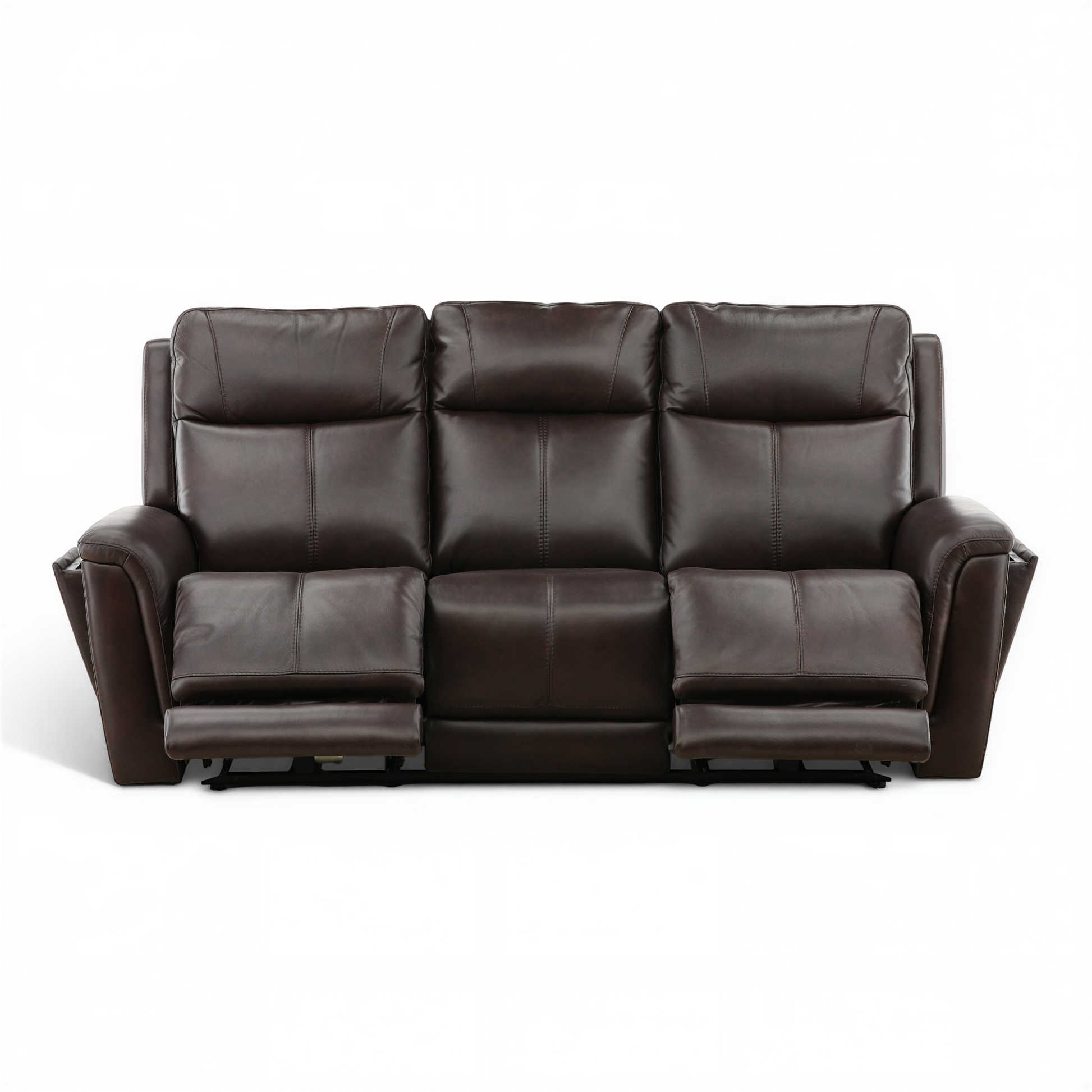 Flexsteel Trey Leather Power Reclining Sofa with Drop-Down Table