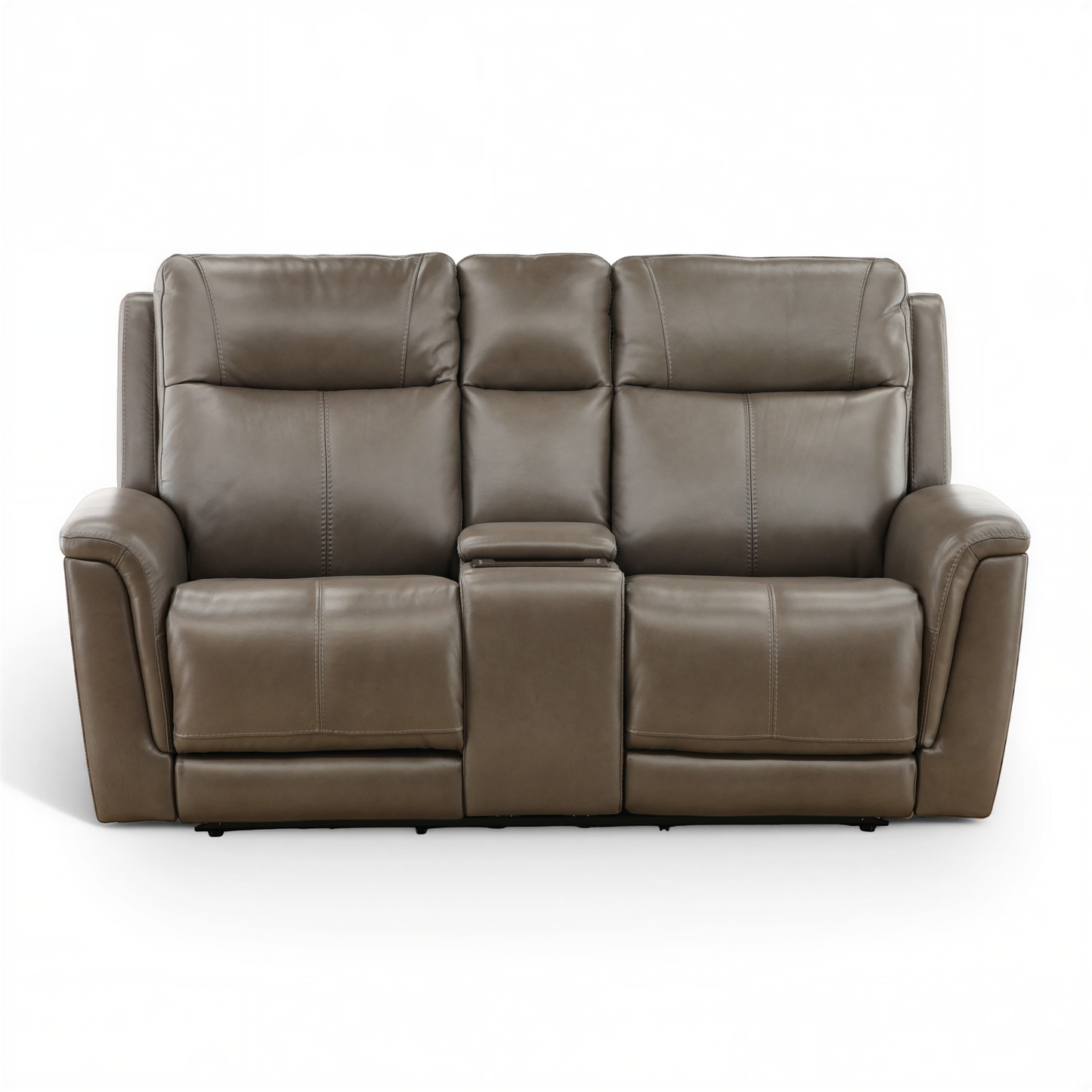Flexsteel Trey Leather Power Reclining Console Loveseat