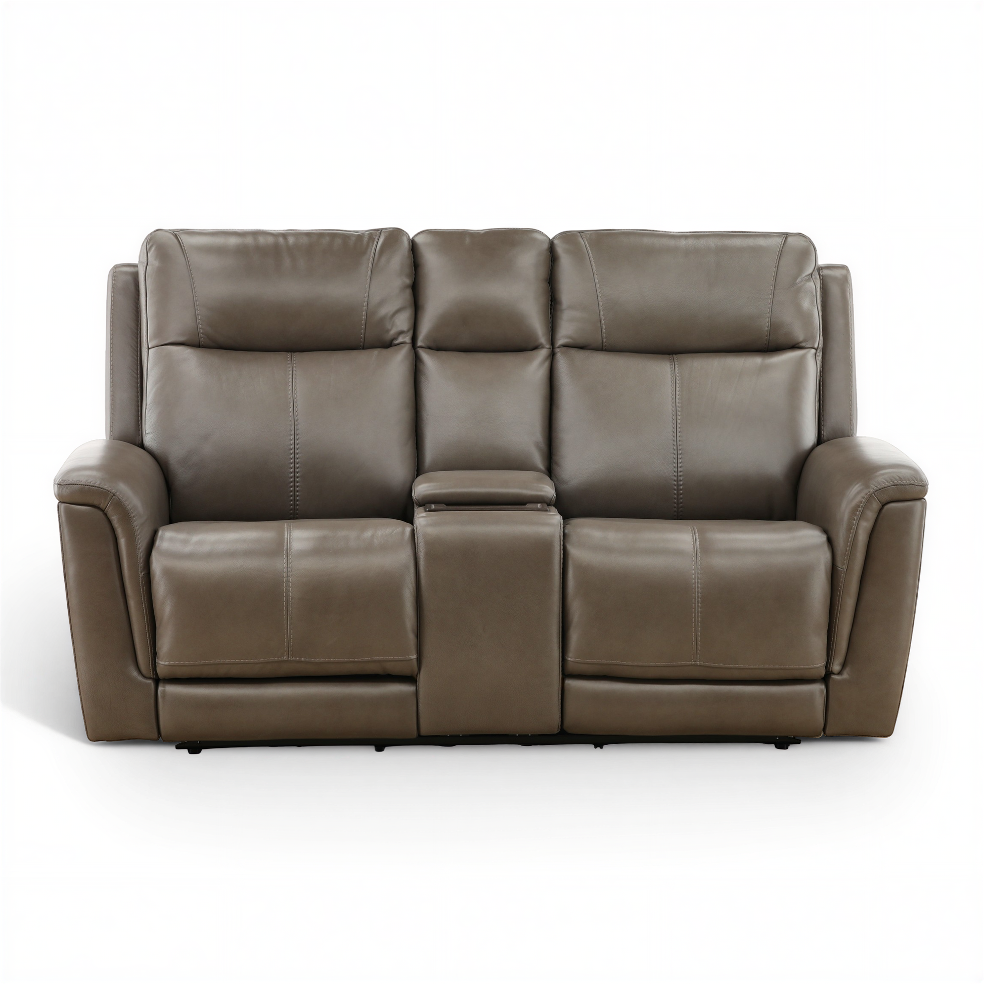 Flexsteel Trey Leather Power Reclining Console Loveseat