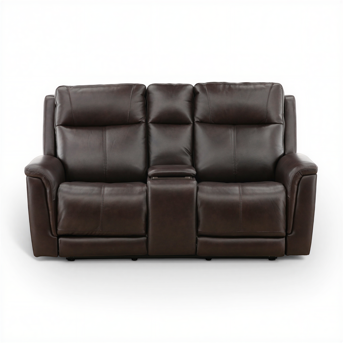 Flexsteel Trey Leather Power Reclining Console Loveseat