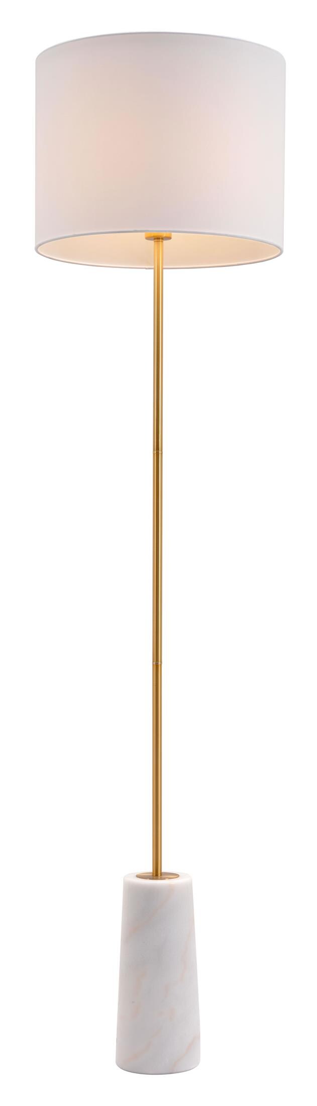 Titan Floor Lamp White & Brass