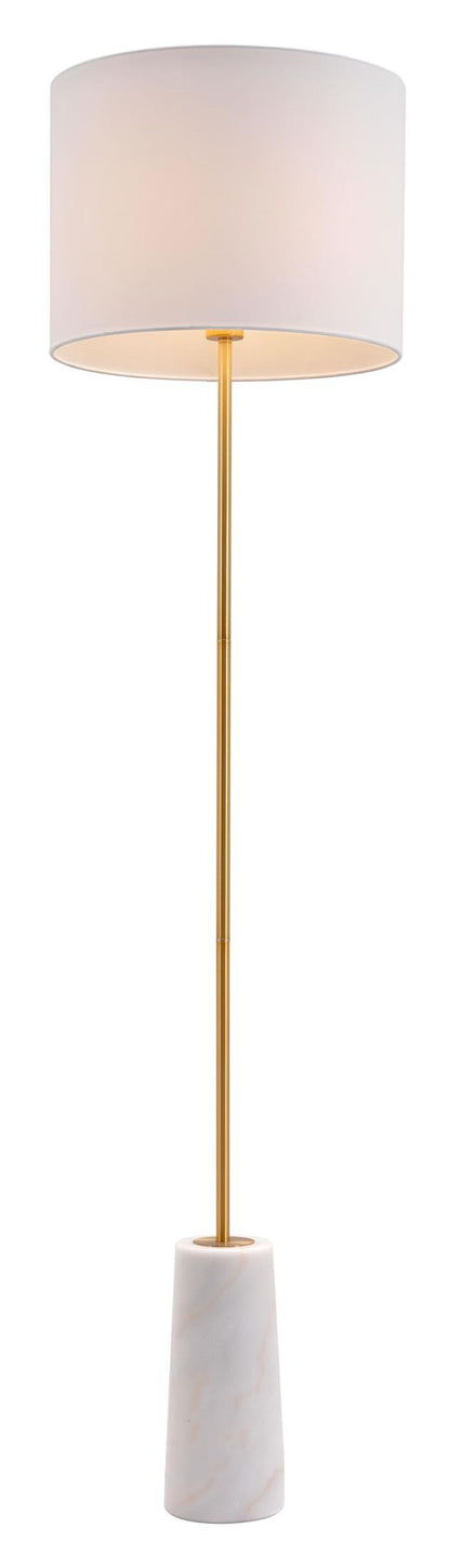 Titan Floor Lamp White & Brass