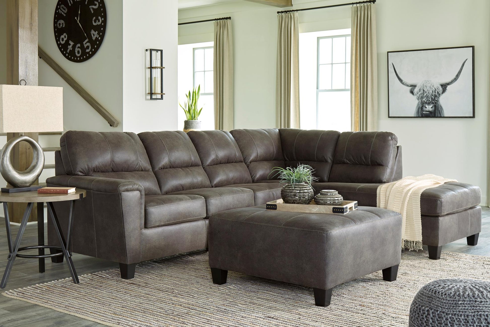 Navi 2-Piece Smoke Sleeper Sectional with Chaise