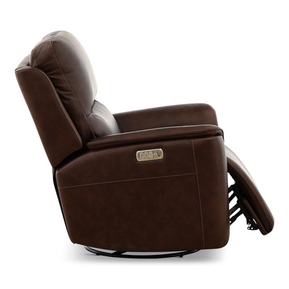 Flexsteel Karson Leather Power Swivel Glider Recliner