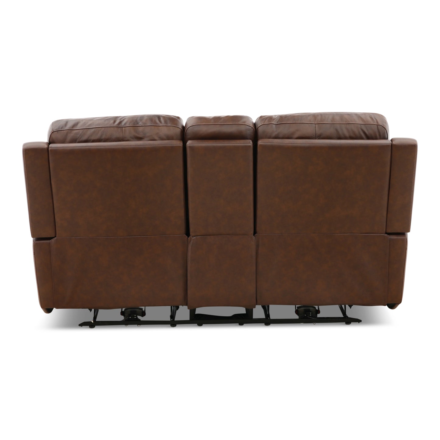 Flexsteel Karson Leather Power Reclining Console Loveseat