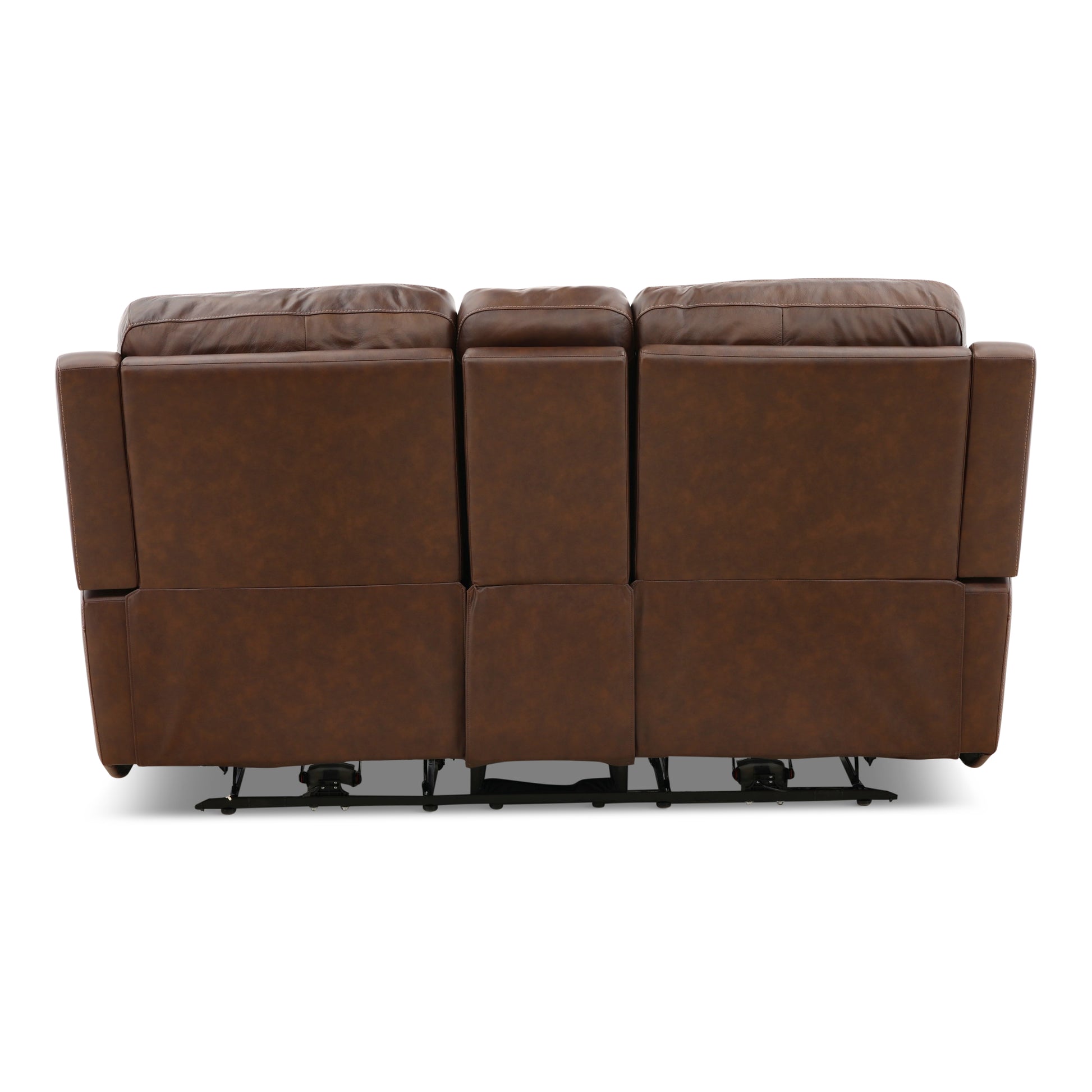 Flexsteel Karson Leather Power Reclining Console Loveseat