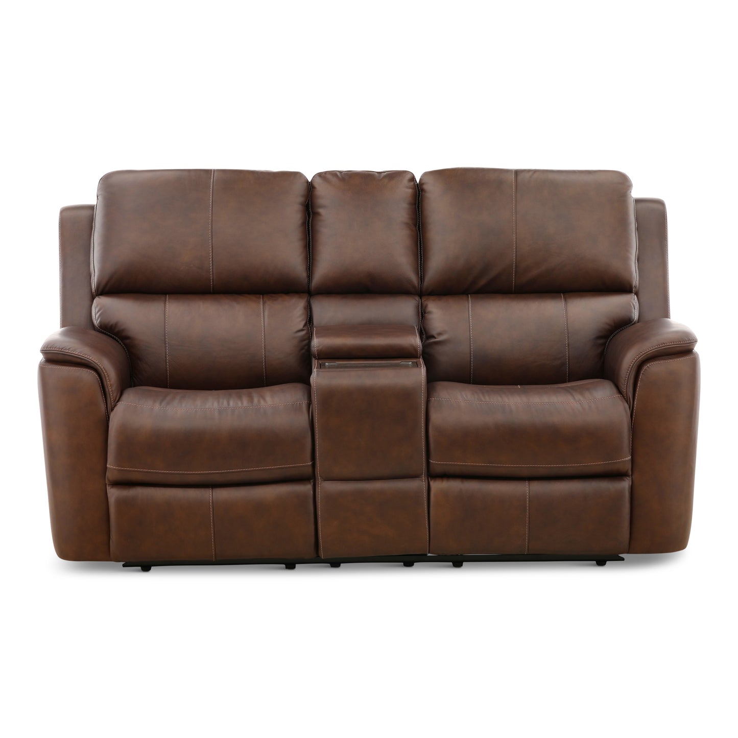 Flexsteel Karson Leather Power Reclining Console Loveseat