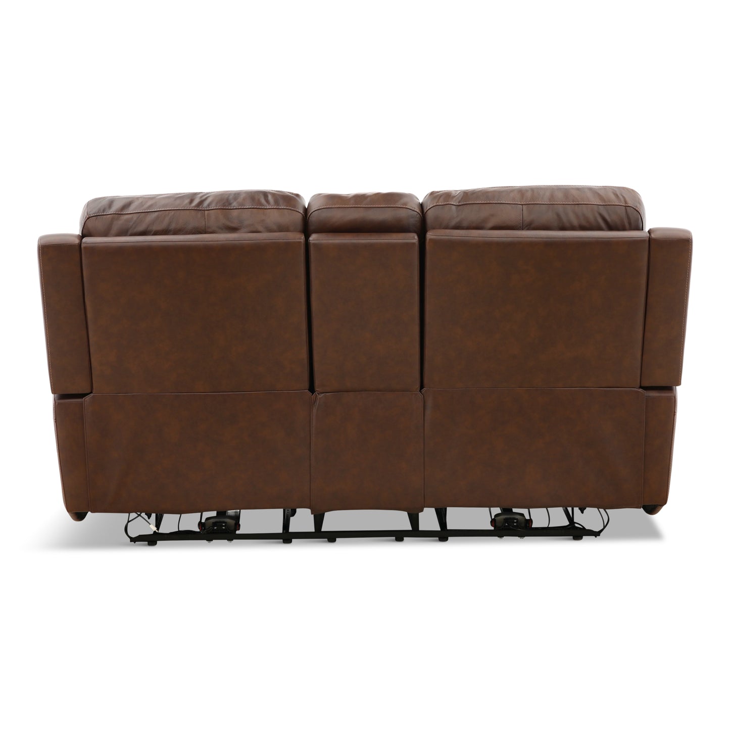 Flexsteel Karson Leather Power Reclining Console Loveseat