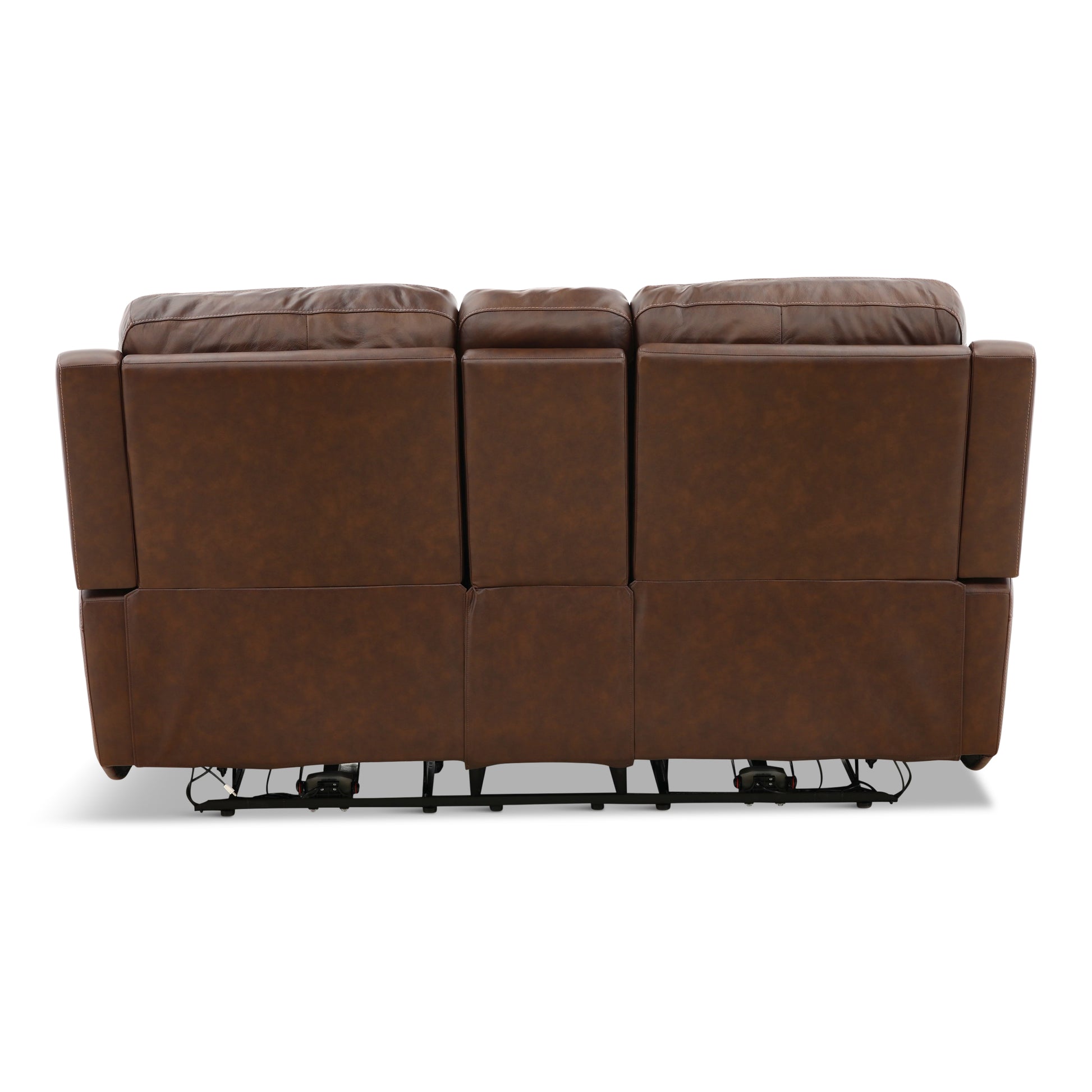 Flexsteel Karson Leather Power Reclining Console Loveseat