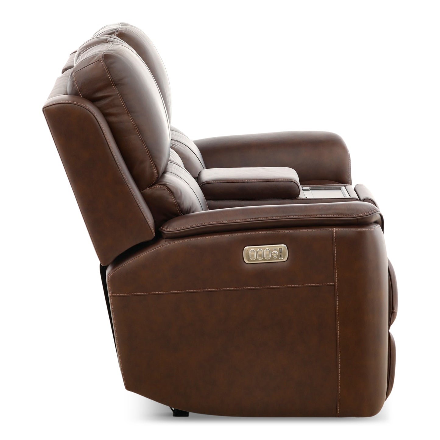 Flexsteel Karson Leather Power Reclining Console Loveseat