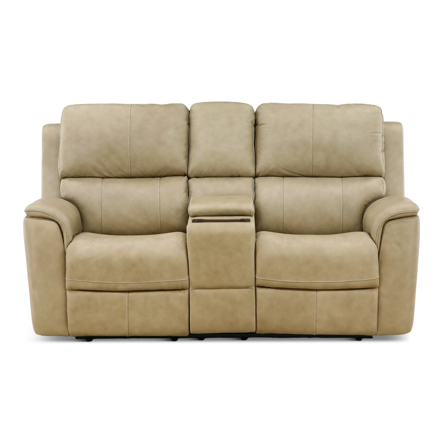 Flexsteel Karson Leather Power Reclining Console Loveseat