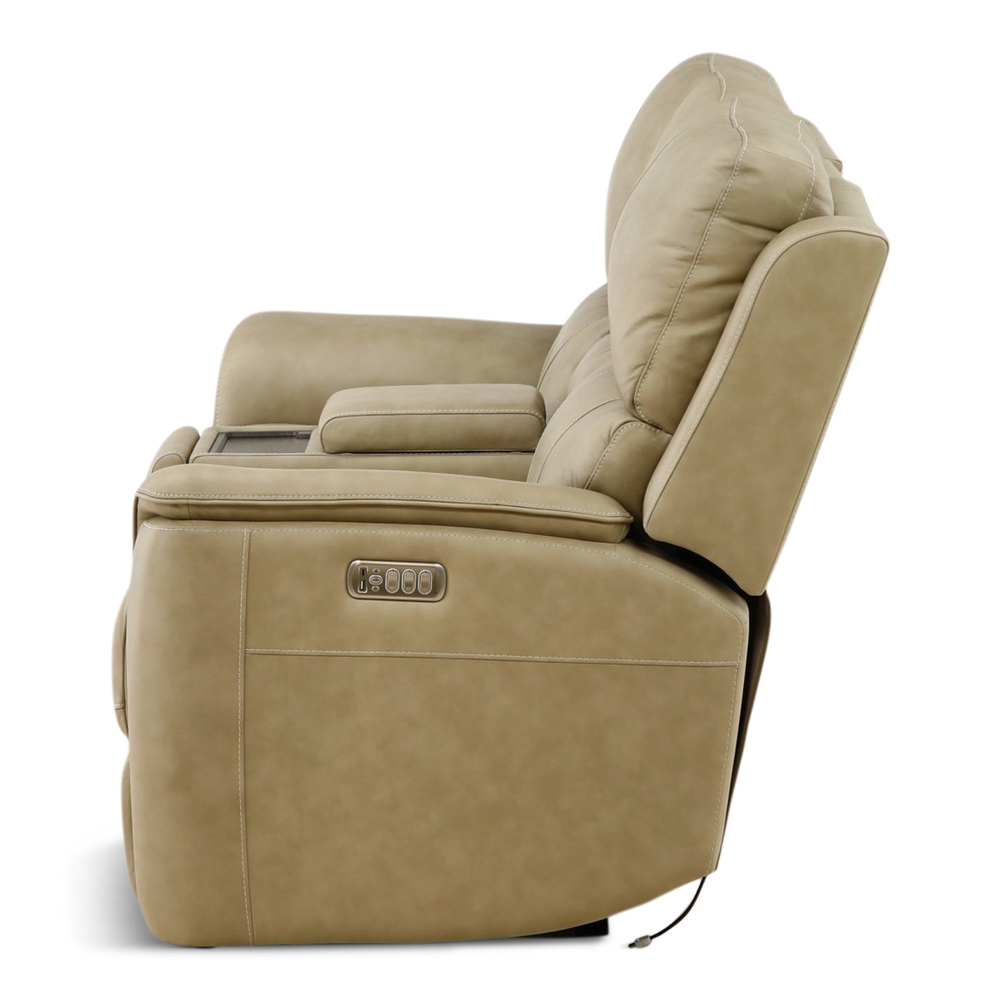 Flexsteel Karson Leather Power Reclining Console Loveseat