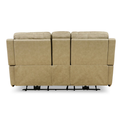 Flexsteel Karson Leather Power Reclining Console Loveseat