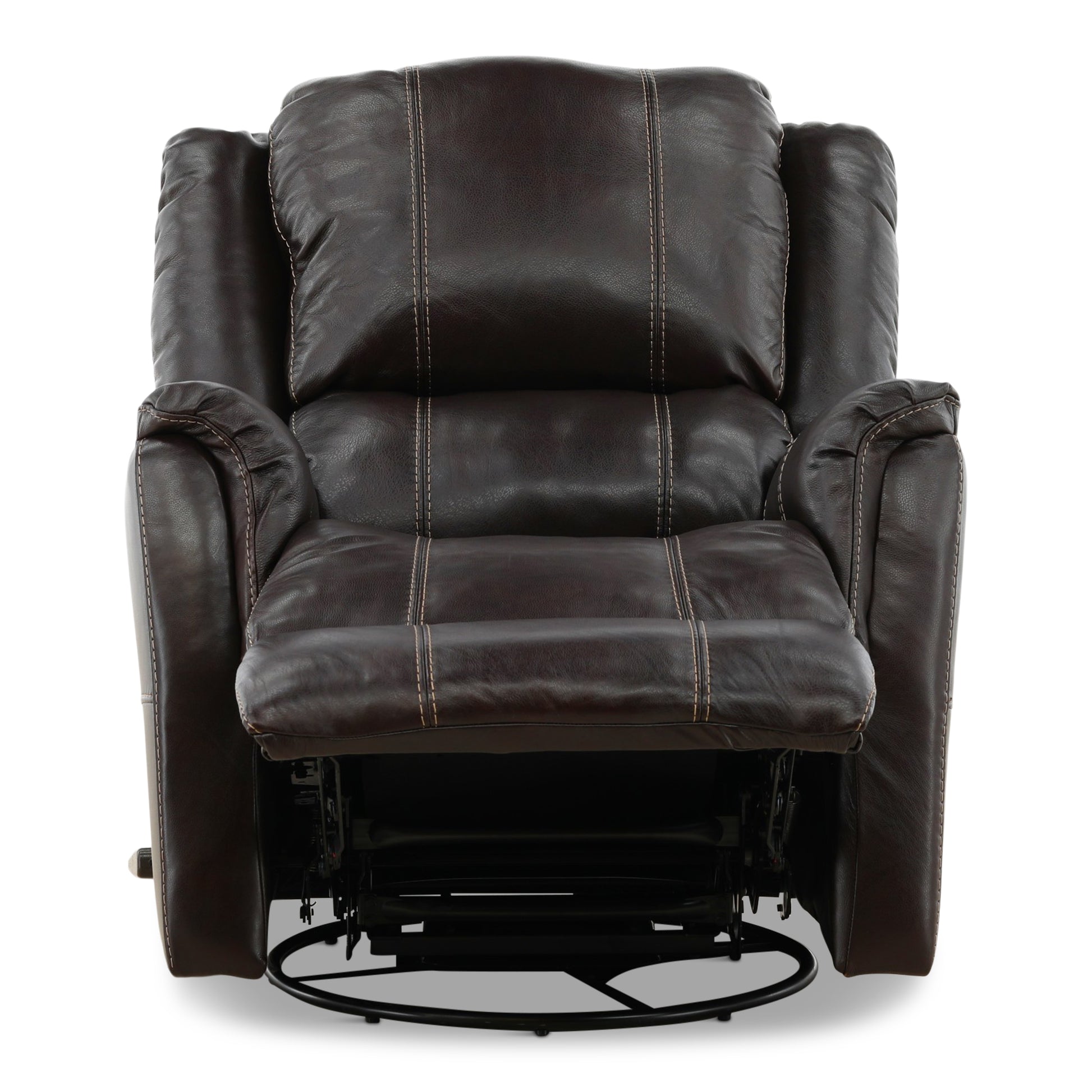 Delia Swivel Glider Leather Recliner