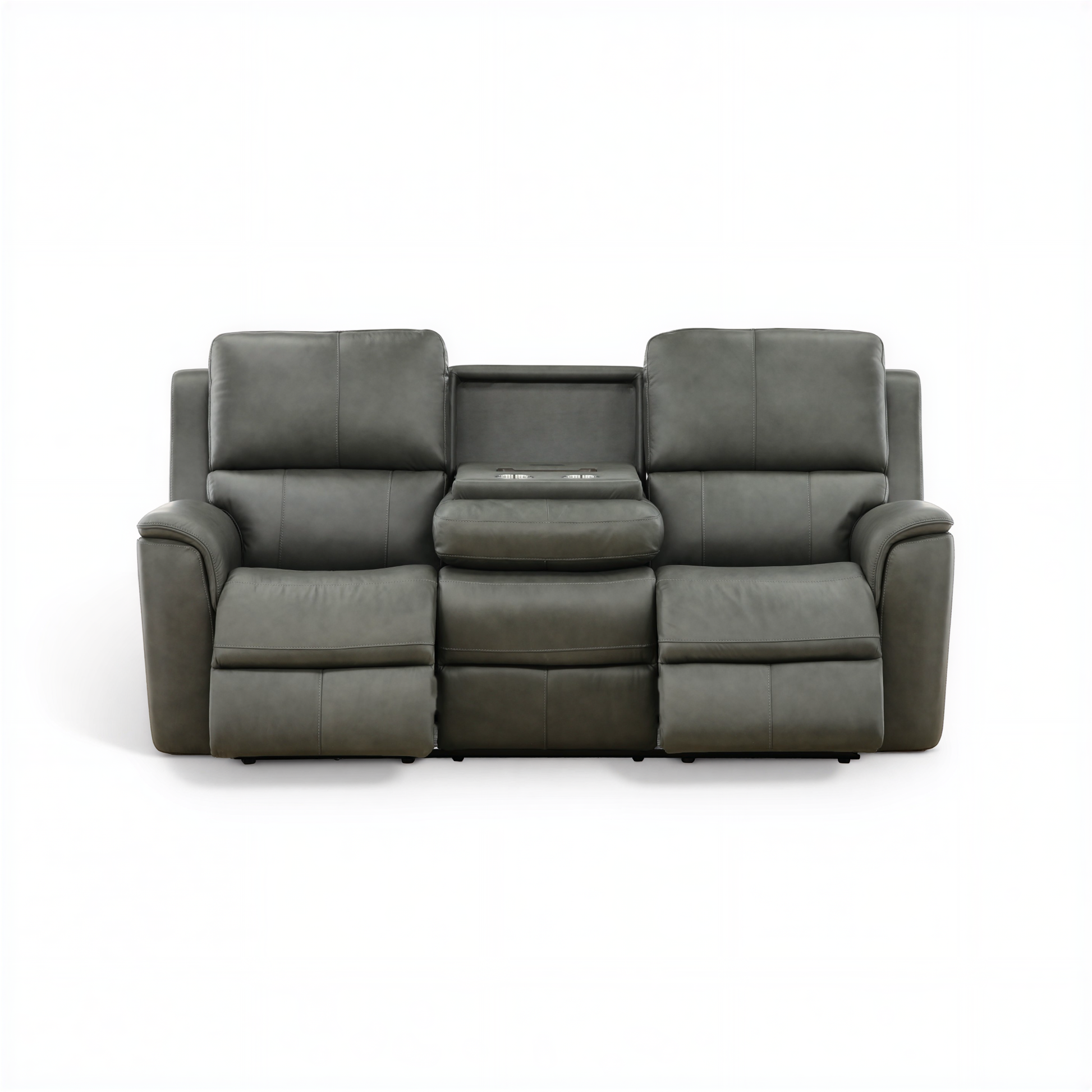 Flexsteel Grayson Leather power Sofa with Drop Down Table