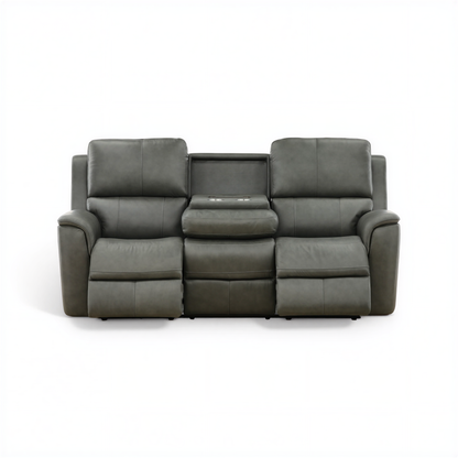 Flexsteel Grayson Leather power Sofa with Drop Down Table